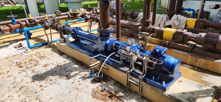 PCM progressing cavity pumps installed at a wastewater treatment plant